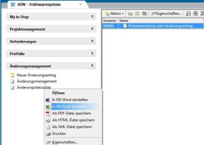 Change Informationen aus in-STEP BLUE exportieren