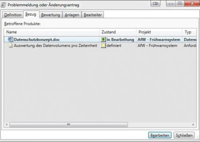Von Änderungen betroffene Projekte anzeigen
