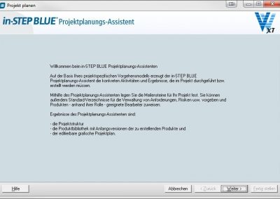 Project planning in in-STEP BLUE