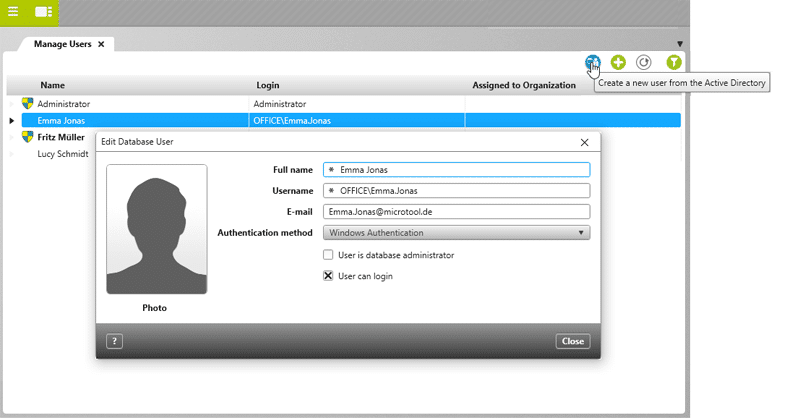 MS Active Directory – Import